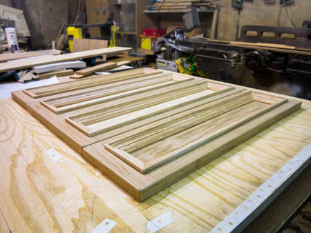 Carpentry workshop at the middle of work dayの写真素材