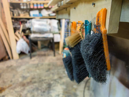 Carpentry workshop at the middle of work dayの写真素材