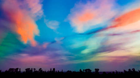 Colorful vivid sky polarized and dehazed