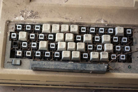 Old broken PC keyboardの写真素材