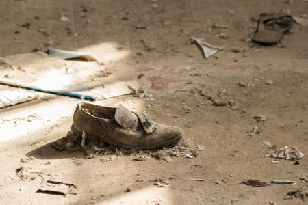 old abandoned shoe of the 80sの写真素材