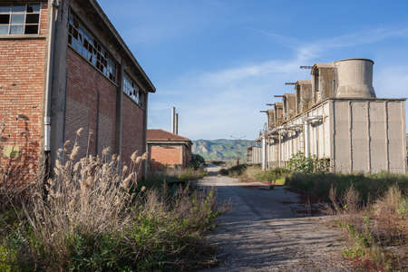 Abandoned industry in Sicilyの写真素材