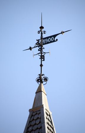 Old windvane on a roof in St.-Petersburgの写真素材