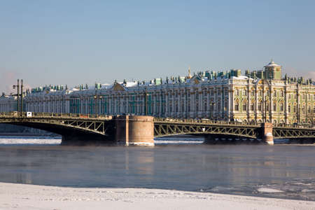 The Winter Palace and The Palace Bridge, Saint-Petersburg の写真素材