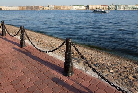 the majestic view of Saint-Petersburg from the Neva embankmentの写真素材
