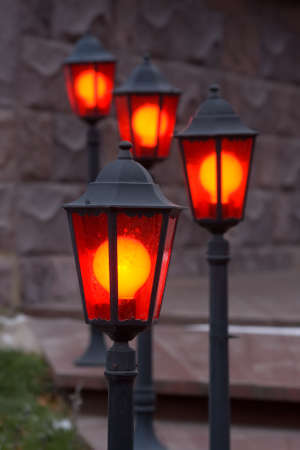 number of decorative lanterns in the street St.-Petersburgの写真素材
