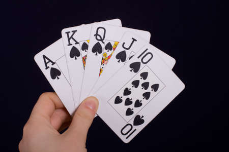 Advantageous combination in a hand close upの写真素材