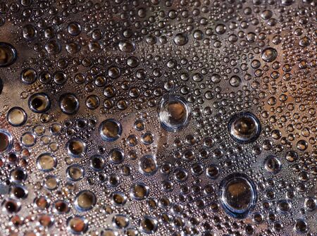 The condensed drops of dew on polythene