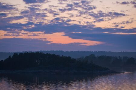 beautiful decline on Baltic sea at coastの写真素材