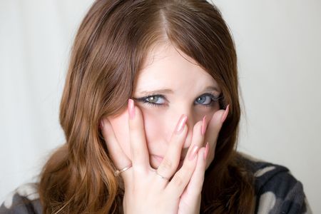 Portrait of the pretty girl close upの写真素材