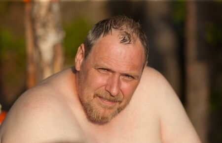 Portrait of the adult man close upの写真素材