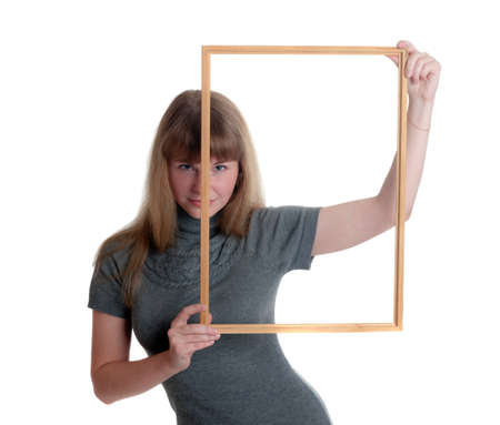 Portrait of the girl in a frame