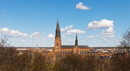 Uppsala. A city and cathedral panorama, Swedenのeditorial素材