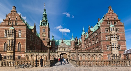 Frederiksborg Palace in Denmark, the panorama in a sunny dayのeditorial素材