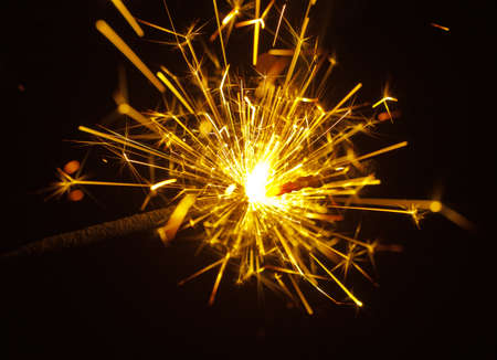 Burning Bengal fire on a black background