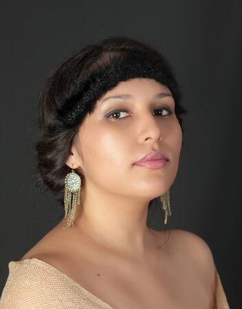 portrait of a girl on a black background