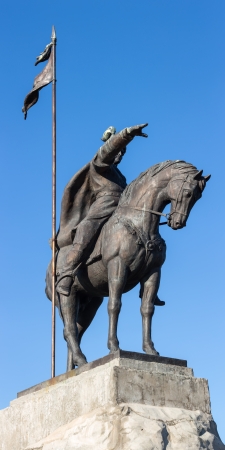 monument emir sultan on horseback, Elabuga, Russiaの写真素材
