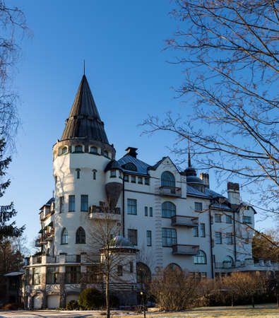 Old castle called Valtionhotelli in Imatra, Finlandのeditorial素材