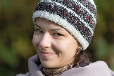 Portrait of a cheerful girl close upの写真素材