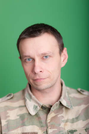 portrait of a man with blue eyesの写真素材