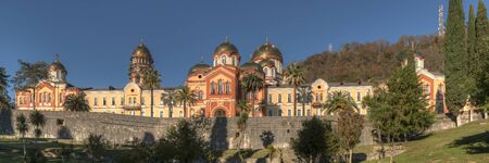 monastery in the mountains, New Athos, Abkhaziaの写真素材