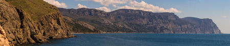 panorama of the rocky shore of the Black Sea