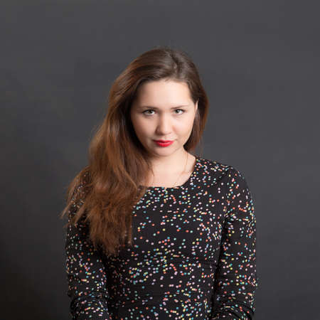 portrait of a girl on a black background