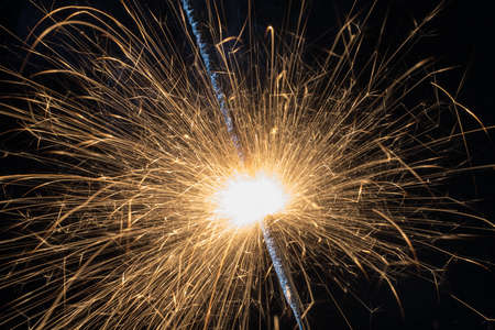 burning fire with lots of sparks closeup