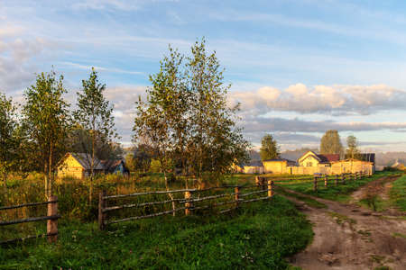 landscape on the outskirts of the village in the morning