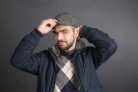 portrait of a man wearing a capの写真素材