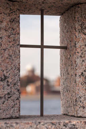 granite window on the waterfront close upの写真素材