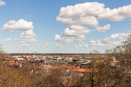 Roofs of the city of Uppsala on a sunny dayの写真素材