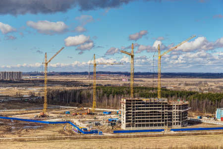 Construction of a new house in Sankt-Peterburgのeditorial素材