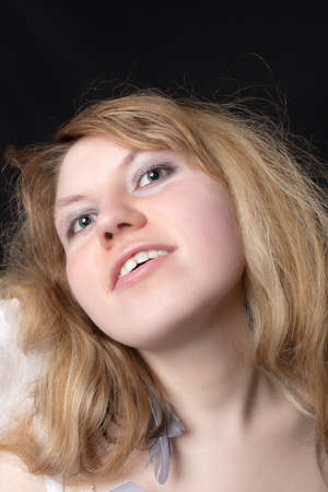 Portrait of a sensual girl close upの写真素材