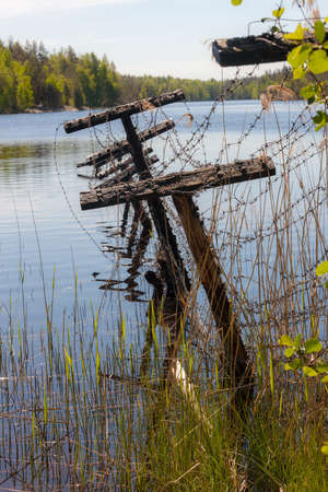 old state frontier between Russia and Finlandの写真素材