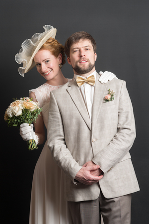 portrait of a couple on their wedding dayの写真素材