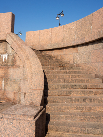 steps of a granite staircase in Sankt- Peterburgの写真素材