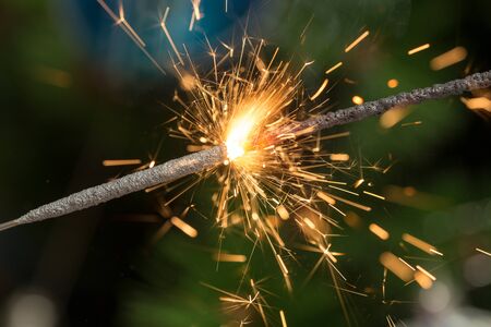 Sparks of fireworks closeupの写真素材