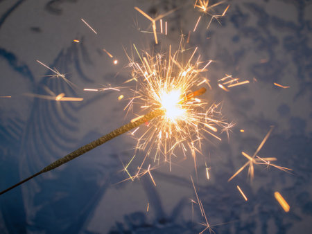 sparks on ice texture background close up