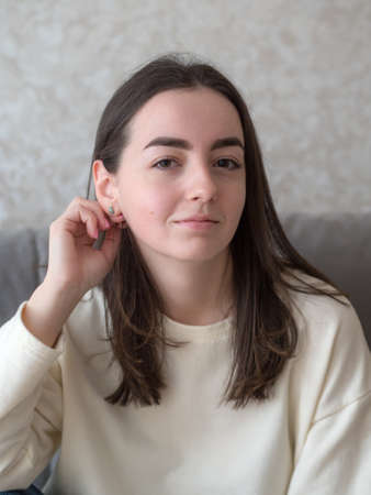 portrait of a young girl with brown eyes