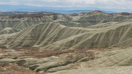 Colorful Hills in Ankara, Turkey (NallÄ±han Renkli Tepeler, GÃ¶kkuÅaÄÄ± Tepeleri, KÄ±z Tepesi)の写真素材