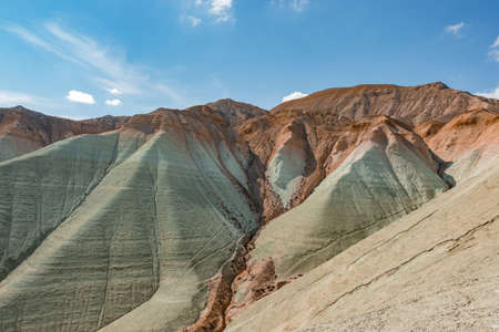 Colorful Hills in Ankara, Turkey (NallÄ±han Renkli Tepeler, GÃ¶kkuÅaÄÄ± Tepeleri, KÄ±z Tepesi)の写真素材