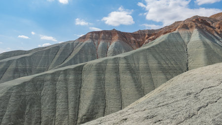 Colorful Hills in Ankara, Turkey (NallÄ±han Renkli Tepeler, GÃ¶kkuÅaÄÄ± Tepeleri, KÄ±z Tepesi)の写真素材