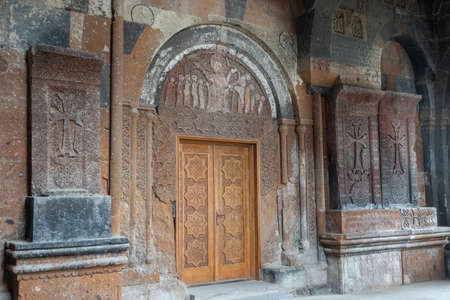 Inside Saghmosavank Monastery, Artashavan - Armeniaの写真素材