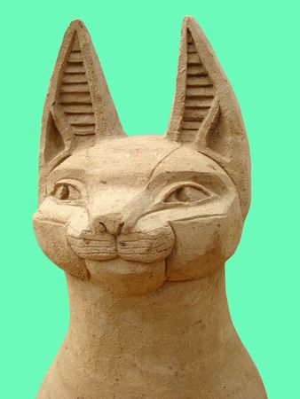  Bast - in the Egyptian mythology the goddess of pleasure and the fun, esteemed at image of a cat. On one of legends, god of the sun of Ra has turned to a cat to fight with a dragon Apopom, the master of powers of darkness.の写真素材
