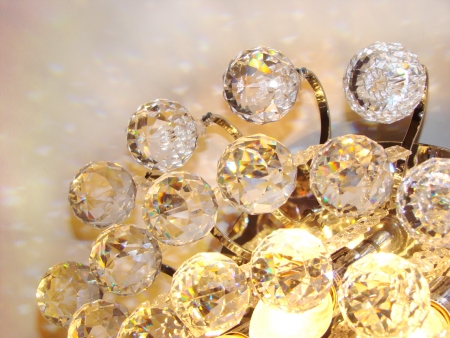 Crystal chandelier with a lot of balls   の写真素材