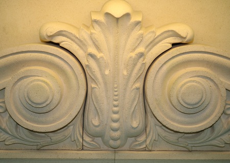 Bas-relief with vegetative ornament from a stoneの写真素材