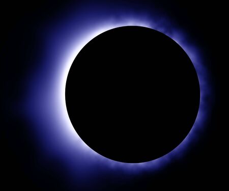 Glowing blue eclipseの写真素材