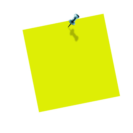 Yellow post it on white background