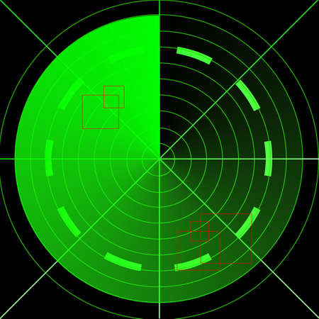 Green empty radar screenの写真素材